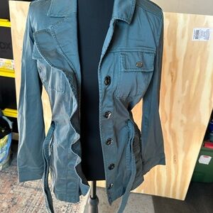 White House Black Market Blue Utility Jacket